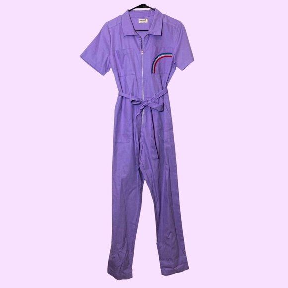 Organic Cotton Sugarhill Brighton Billy Boilersuit Lilac with Rainbow 🌈 UK 10 - Picture 3 of 5
